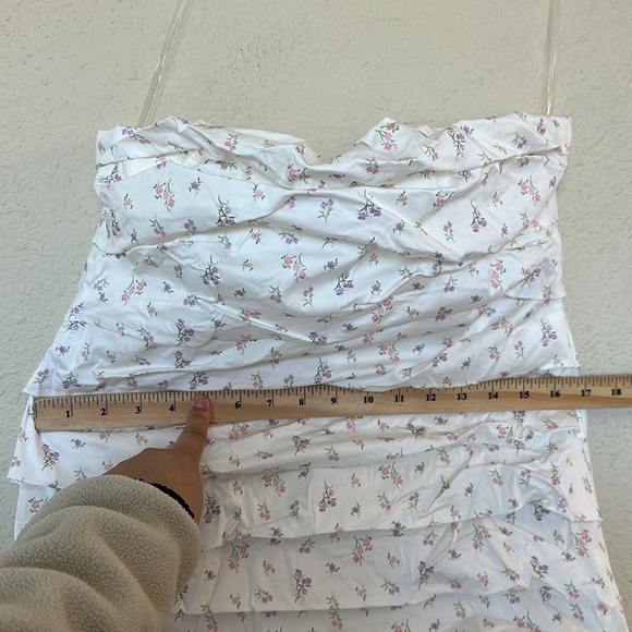 House of cb Serafina WHITE FLORAL‎ PRINT STRAPLESS DRESS NWOT size XL - Picture 10 of 13